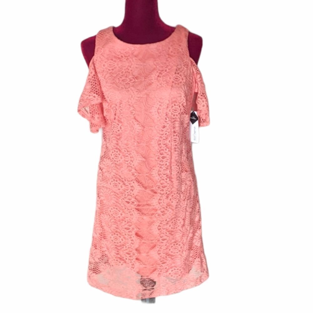 NWT Studio One Coral Lace Dress Size 10